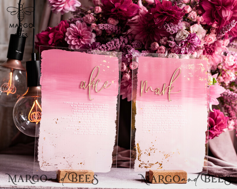 Personalized Acrylic Ombre Bride and Groom Vow Books: The Perfect Custom Wedding Vow Booklets and Bridal Shower Gift-0