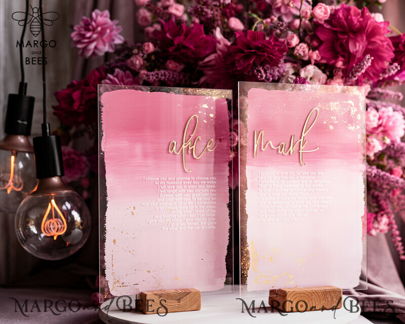 Personalized Acrylic Ombre Bride and Groom Vow Books: The Perfect Custom Wedding Vow Booklets and Bridal Shower Gift-14