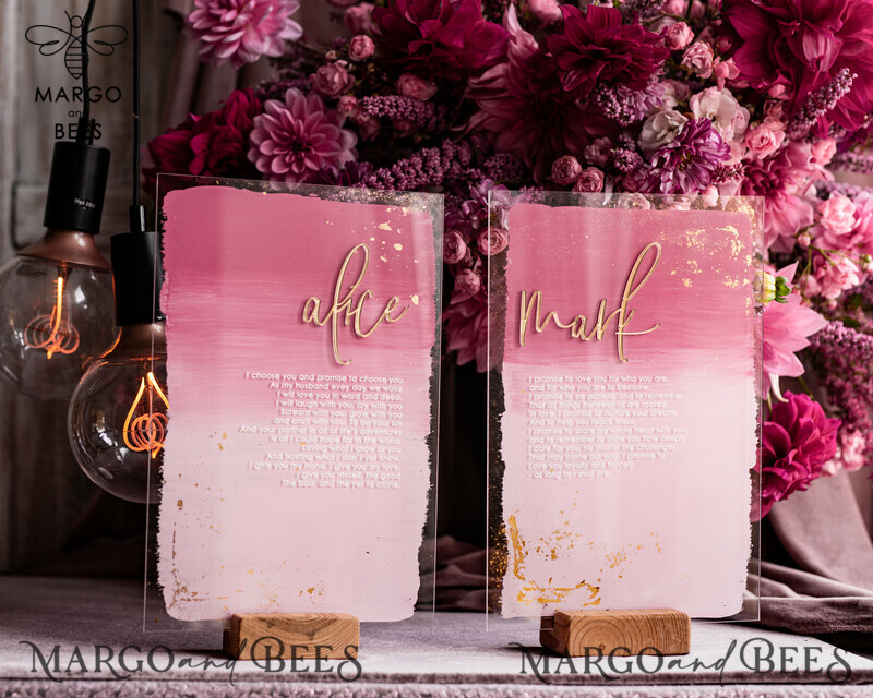 Personalized Acrylic Ombre Bride and Groom Vow Books: The Perfect Custom Wedding Vow Booklets and Bridal Shower Gift-7