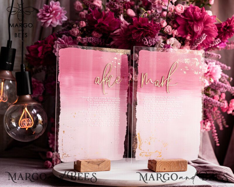 Personalized Acrylic Ombre Bride and Groom Vow Books: The Perfect Custom Wedding Vow Booklets and Bridal Shower Gift-9