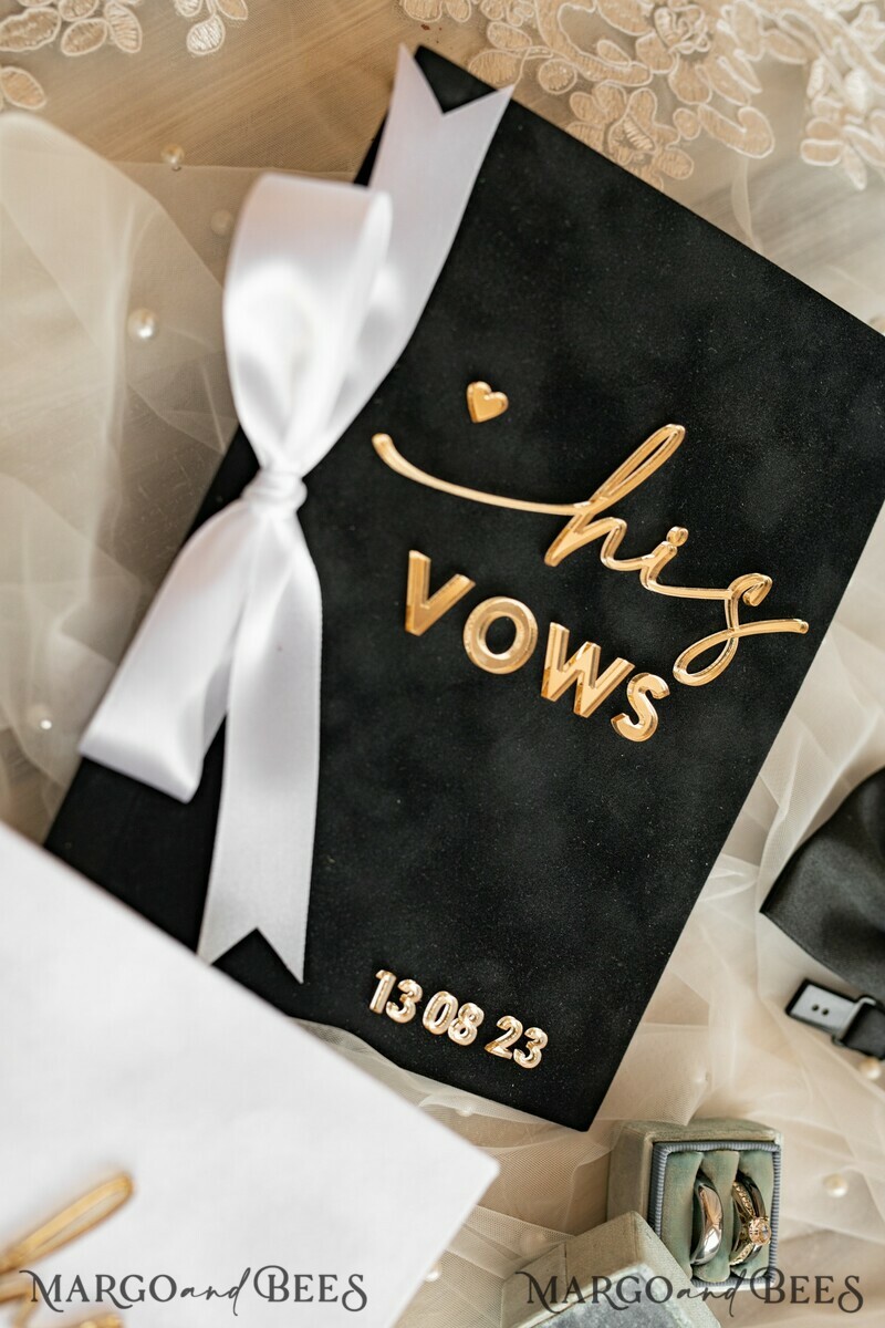 Elegant Classic Bride and Groom Vow Books in Black, White, and Gold: Personalized Velvet Booklets for Wedding Vows - Set of Two

Golden Mirror His and Her Vow Books: Custom Acrylic Cases for an Elegant Wedding Ceremony - Personalized Bridal Shower Gift

Luxurious His and Hers Wedding Vow Books in Gold: Custom Acrylic Cases with Velvet Booklets - Perfect Bridal Shower Gift Set-22