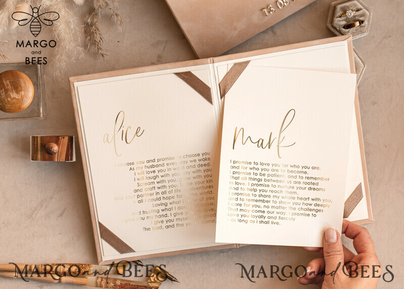 Personalized Bride and Groom Vow Books: The Perfect Custom Wedding Vow Booklets and His and Her Vow Books for an Unforgettable Wedding Day. Also, Ideal as a Customized Bridal Shower Gift.-4