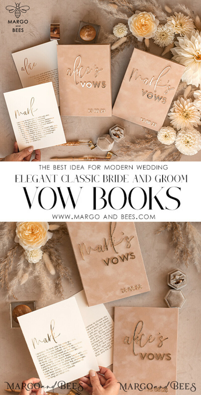 Personalized Bride and Groom Vow Books: The Perfect Custom Wedding Vow Booklets and His and Her Vow Books for an Unforgettable Wedding Day. Also, Ideal as a Customized Bridal Shower Gift.-3