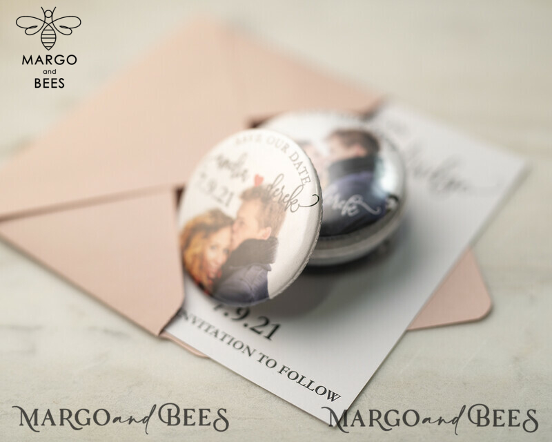 Create personalized Save the Date cards with a fridge magnet featuring your own photo-3