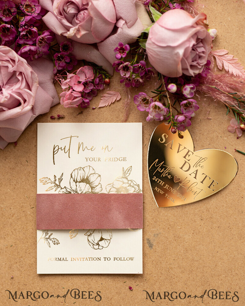 Personalised Save the Date Magnet and Card: The Perfect Reminder for Your Special Day!

Gold Elegant Wedding Save The Date Cards: Add a Touch of Glamour to Your Wedding Announcement

Velvet Save the Dates Card: Luxurious and Stylish Way to Set the Tone for Your Big Day-2