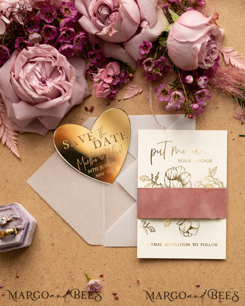 Personalised Save the Date Magnet and Card: The Perfect Reminder for Your Special Day!

Gold Elegant Wedding Save The Date Cards: Add a Touch of Glamour to Your Wedding Announcement

Velvet Save the Dates Card: Luxurious and Stylish Way to Set the Tone for Your Big Day-0
