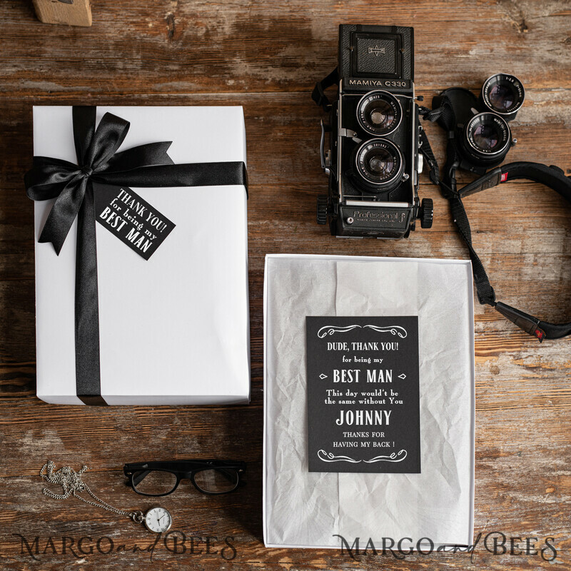 Personalized Best Man Thank you Box, Whiskey Groomsman Present Gift Box-4