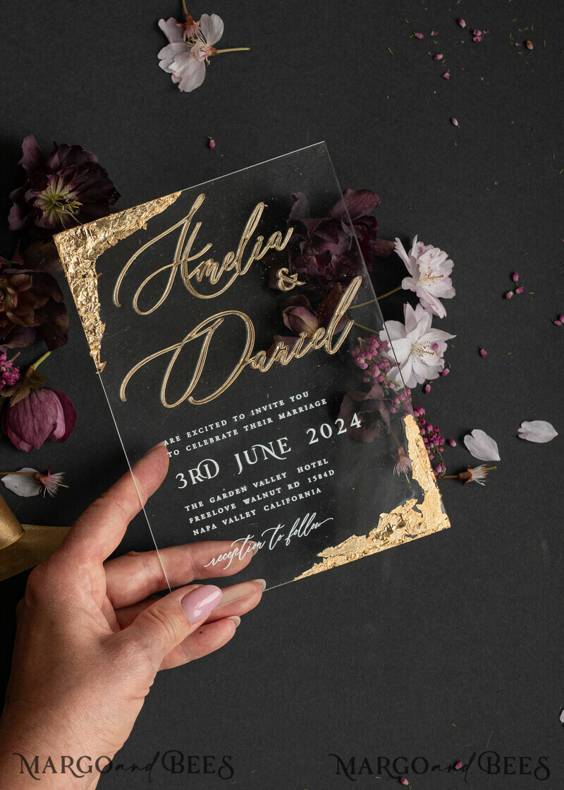 Maroon Boxed Wedding Invitation set ,3D Golden Plexi Wedding Invitation Suite Luxury Box, Elegant Boho Velvet Wedding Cards-2