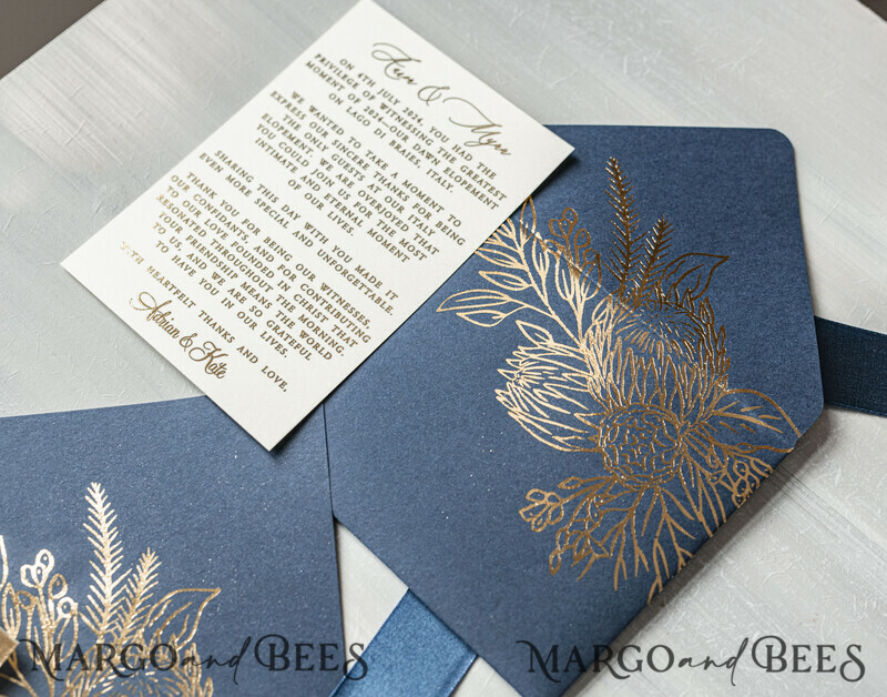 Vip Navy Blue Gold Foil Wedding Invitations in velvet box, Plexi Glamour Wedding Invitations-17