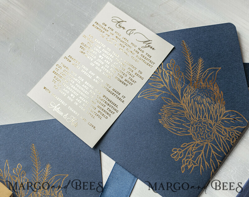 Vip Navy Blue Gold Foil Wedding Invitations in velvet box, Plexi Glamour Wedding Invitations-21