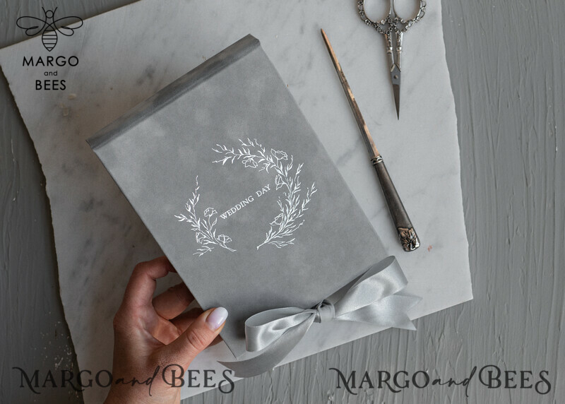 Elegant Silver Foil Wedding Invitation Box: The Epitome of Luxury and Romance-13
