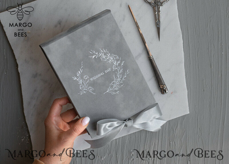 Elegant Silver Foil Wedding Invitation Box: The Epitome of Luxury and Romance-14
