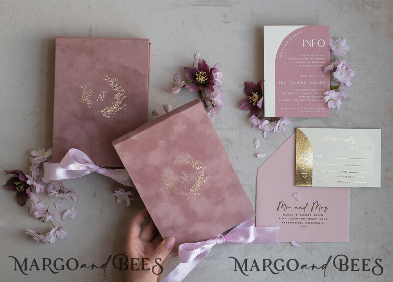 Acrylic Wedding Invitations in velvet box, Frozen Plexi Glamour Wedding Invitation Suite Luxury Box-14
