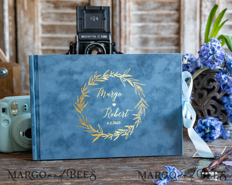 Luxury Instax velvet Wedding GuestBook Gold, Large Instant Wedding Guest Book,-5