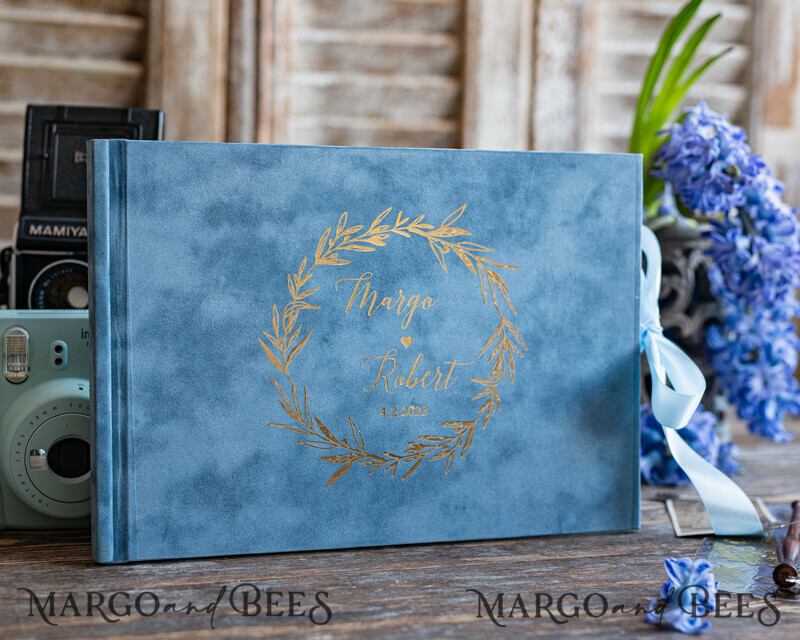 Luxury Instax velvet Wedding GuestBook Gold, Large Instant Wedding Guest Book,-6