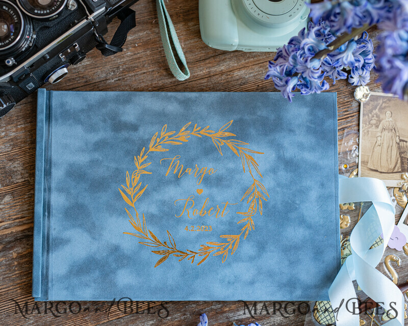 Luxury Instax velvet Wedding GuestBook Gold, Large Instant Wedding Guest Book,-9