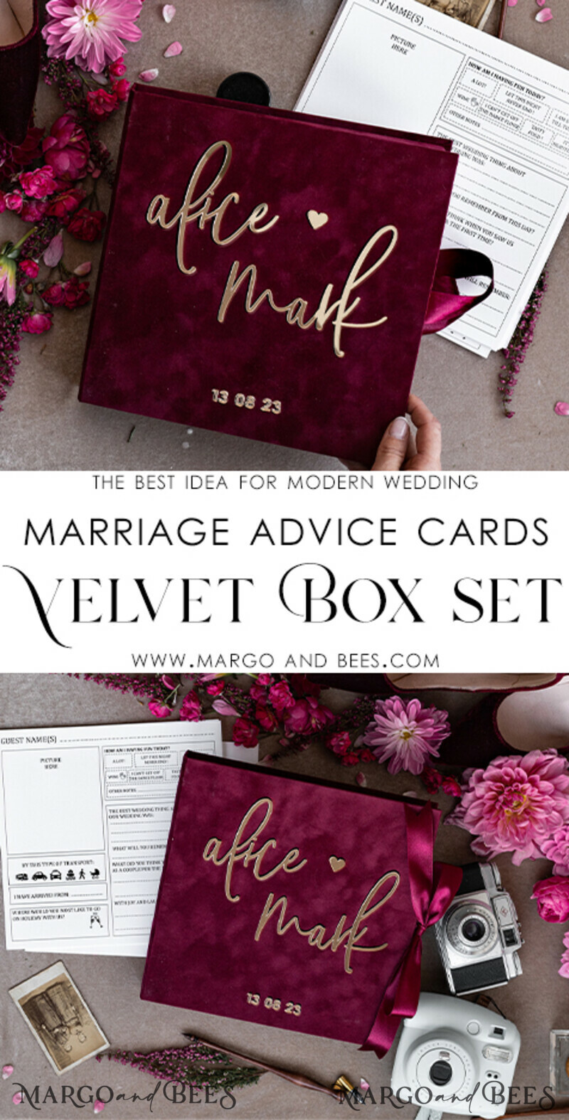 Alternative Guestbook Wedding Mad Lib Sheets in Velvet Box Marriage advice mad lib-2