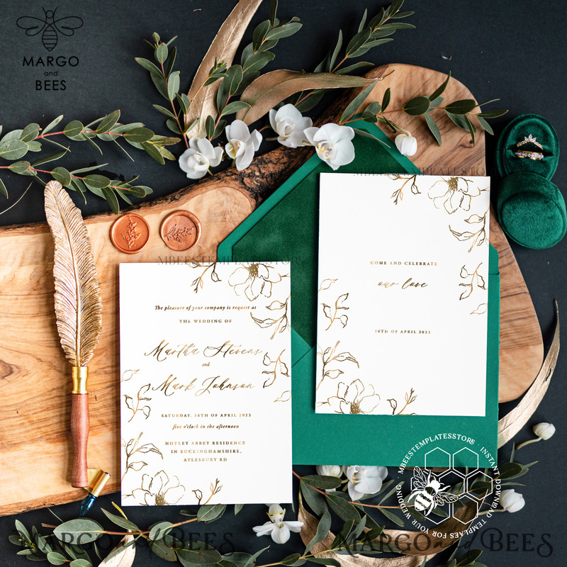 Modern wedding invitation template, Instant download Fine Art Wedding Invites, Simple Wedding Invitation Printable Template, Elegant Invites-0