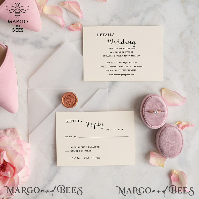 Elegant Blush wedding Invitation Template, Instant Download Printable Invites Home Printing, Pink Boho Wedding Invitation Card Set Template-3