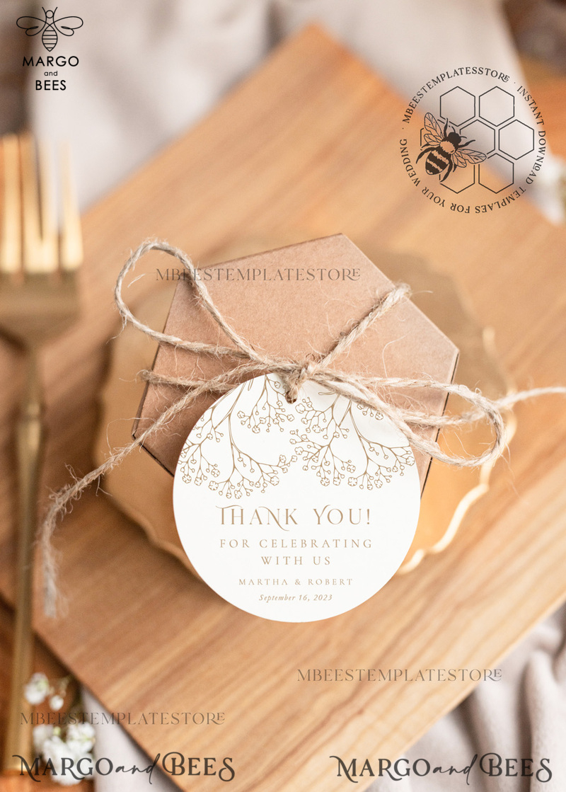 Rustic Round Favor Tag Template, Round Favor Tag Template, Editable Thank You Tag, Printable Wedding Gift Tags, Party Shower Tags, WGyp2-0