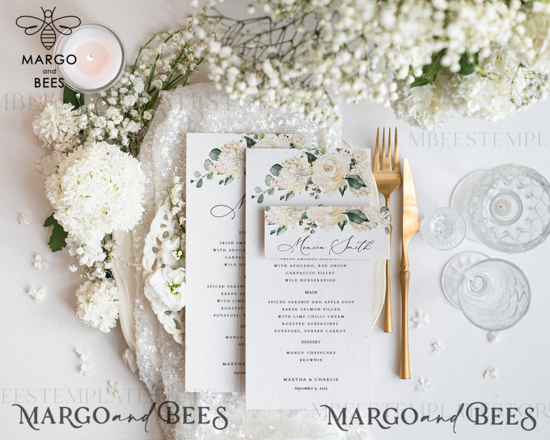 Sage Green wedding menu template, wedding menus editable, Instant download Modern wedding menus, Garden wedding menu Printable, WRoses55-1
