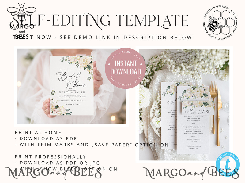 Sage Green wedding menu template, wedding menus editable, Instant download Modern wedding menus, Garden wedding menu Printable, WRoses55-3