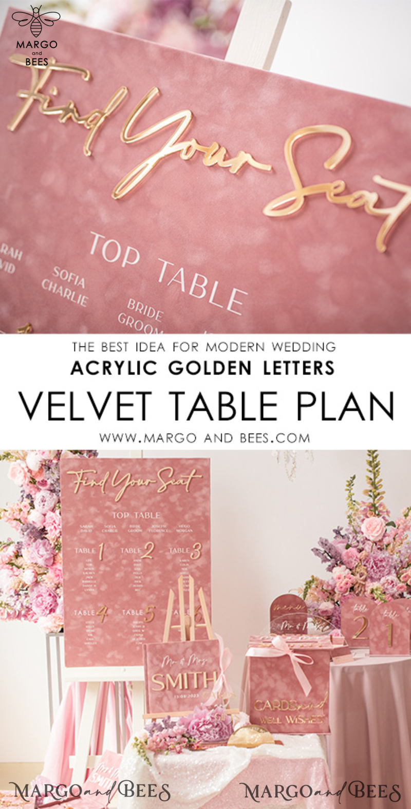 blush pink velvet and Gold Modern velvet Seating Chart, 3d Elegant Find Your Seat - Seating Plan , Luxury Wedding Table Plan, Wedding Decoration with golden letters - Golden Reception Signage - Custom Ceremony Sign-2