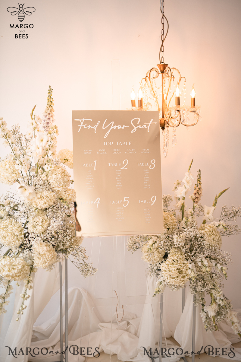 Gold Mirror Seating Chart Sign, 3d Elegant Find Your Seat - Seating Plan, Luxury Wedding Table Plan, Mirror Wedding Decoration - Golden Reception Signage - Custom Ceremony Sign-12