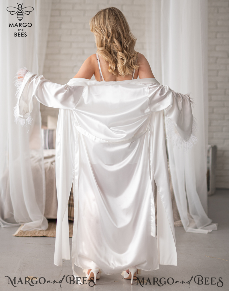 Bridal Robe with feathers and Nightgown Set, bridal robe kimono sleeve Sexy boudoir robe, wedding set slip, Robes for bride with name on it Personalised Satin Robes, Luxury Bride Dressing Gowns, Sexy sleeves Wedding Robes, Get Ready Bridal Robes with name on it , Hen Party Silk Robes with feathers Custom bride robe and Nightgown Set, bridal robe puff long sleeve Sexy boudoir robe, bride set slip & robe, Robes for bride with name on it-18