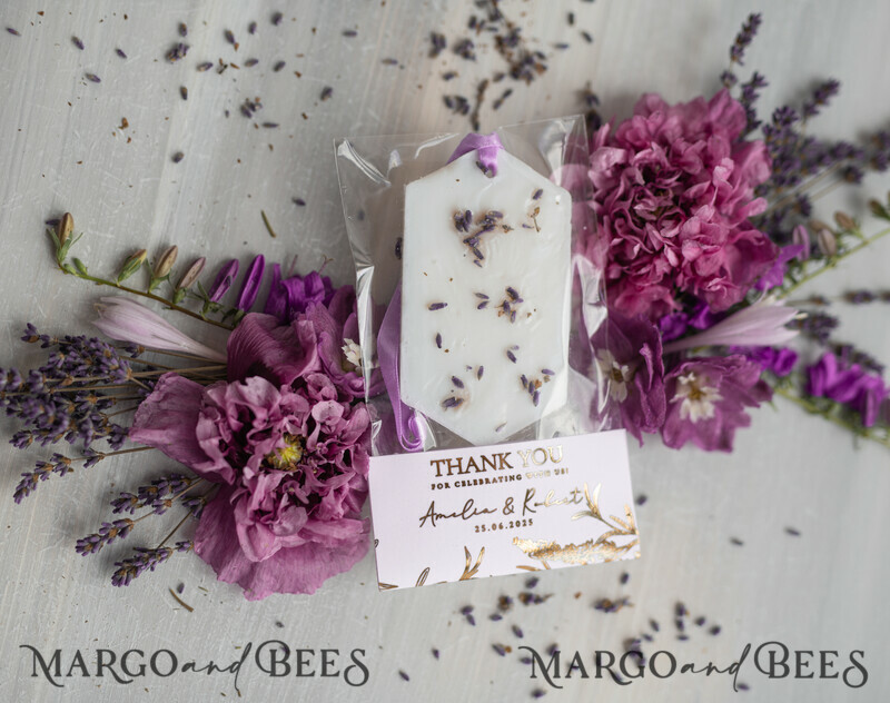 Thank You Favor gift Soy Scented wax Tablet favours with lavender, Boho wedding air Freshener-1