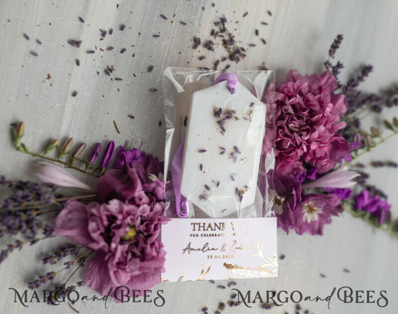 Thank You Favor gift Soy Scented wax Tablet favours with lavender, Boho wedding air Freshener-2
