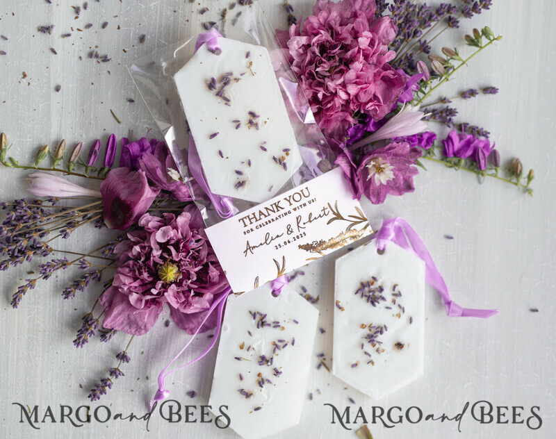 Thank You Favor gift Soy Scented wax Tablet favours with lavender, Boho wedding air Freshener-0