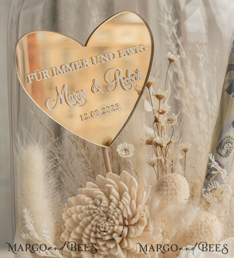 Geschenkschachtel für Geld Geldgeschenk zur Hochzeit mit Strauß aus Trockenblumen personalisiert-11