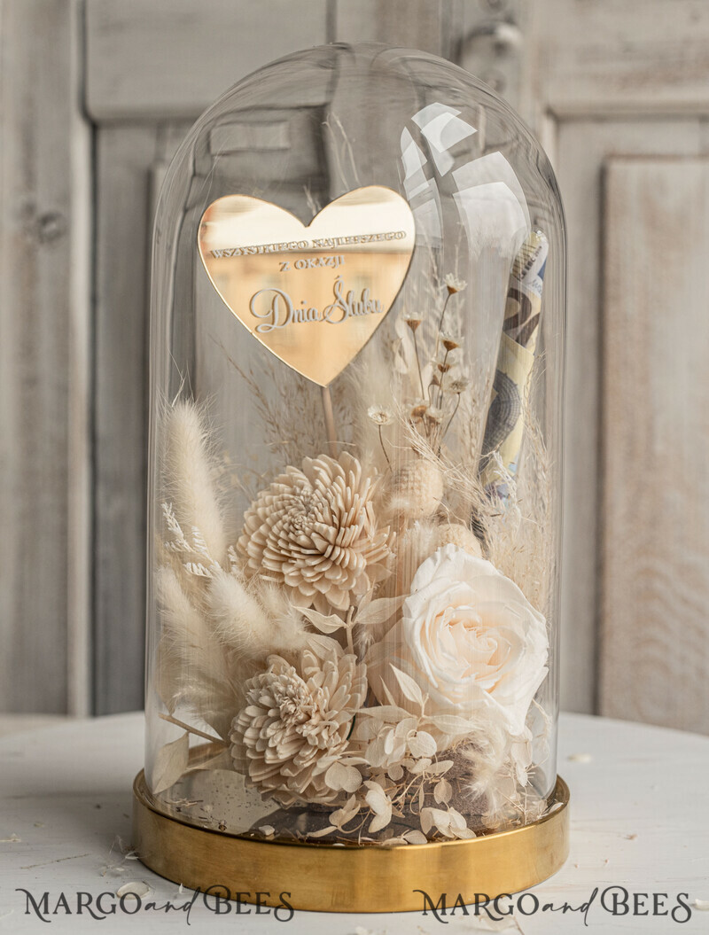 Geschenkschachtel für Geld Geldgeschenk zur Hochzeit mit Strauß aus Trockenblumen personalisiert-16