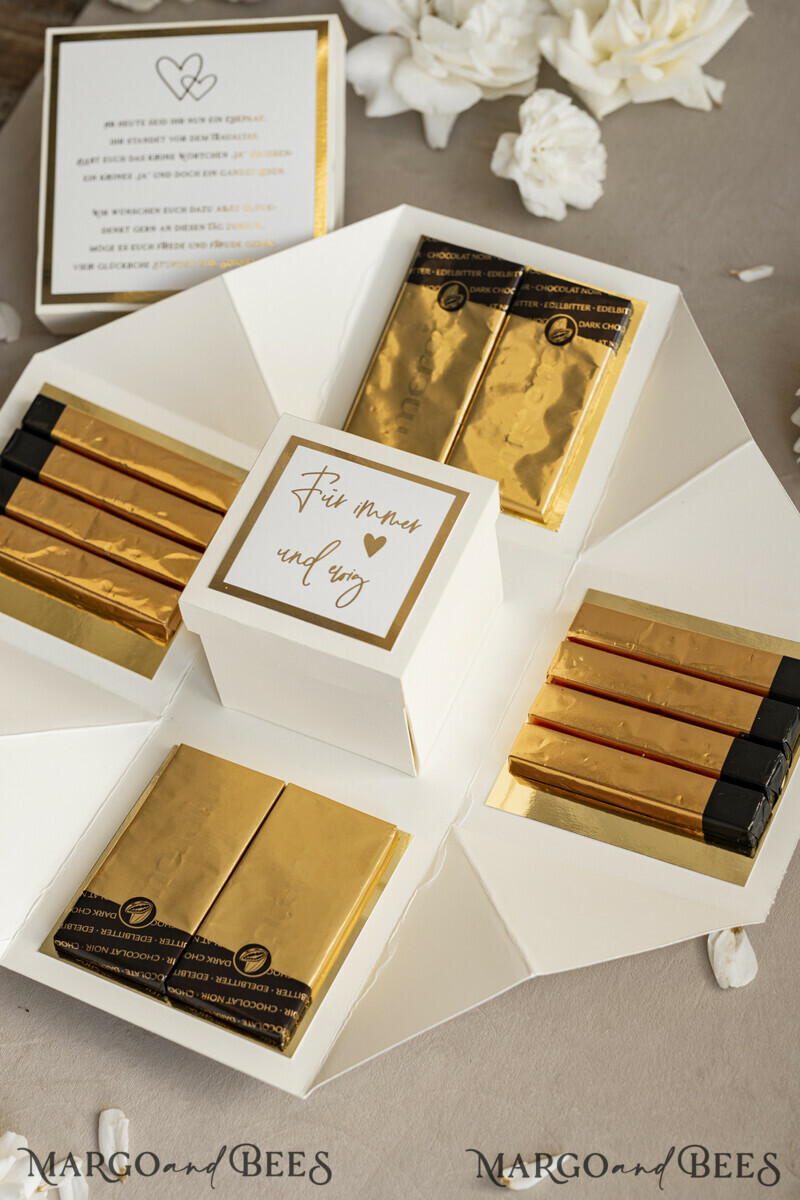 Kleines Geldgeschenk zur Hochzeit – Exploding Box mit Pralinen und persönlichem Gruß-3
