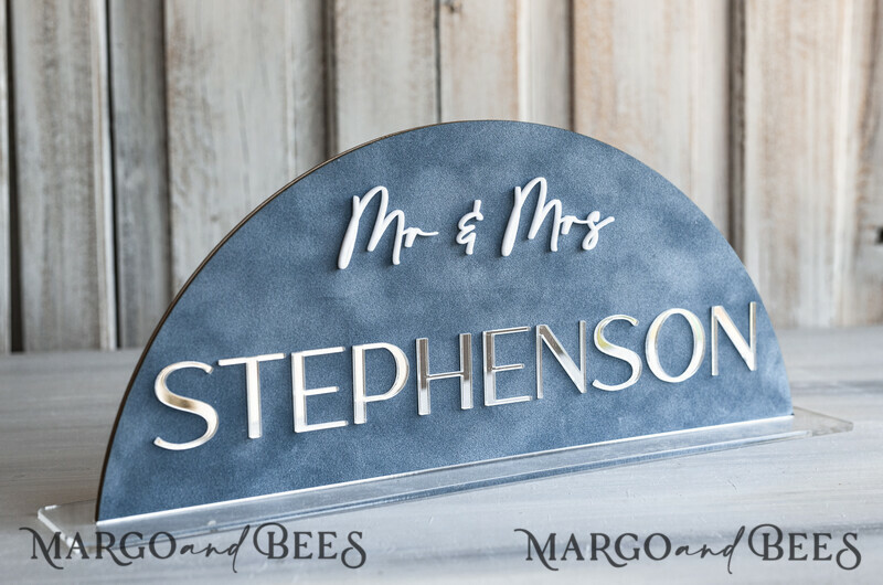 dusty Blue Wedding Top Table Signs SET, Acrylic Arch Velvet Bar Menu sign, Drink Bar menu Top Table sign, Gold Plexi Glass Top Table sign, Elegant Luxury Wedding Table Decor-4