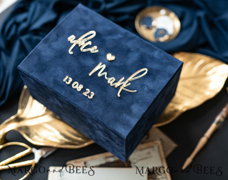 Velvet Photo Box Photographer Box Wedding Memory Box, Custom Keepsake Box-2