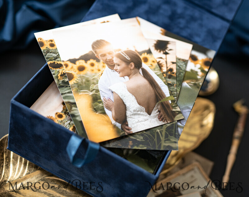 Velvet Photo Box Photographer Box Wedding Memory Box, Custom Keepsake Box-9