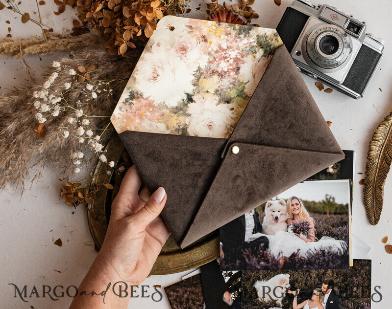 Packaging for Wedding and Family Photographers, Customized velvet Envelope-8