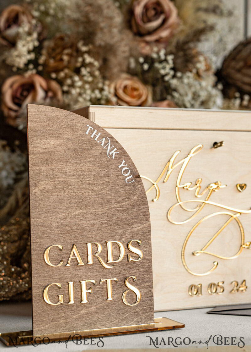 rustic wood Set Card Box & Sign, Wedding Card Box with lock cards gifts sign with stand, wooden Wedding Money Box Sing Guestbook Set-12