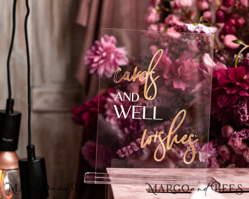 Acrylic cards and well wishes sign-2