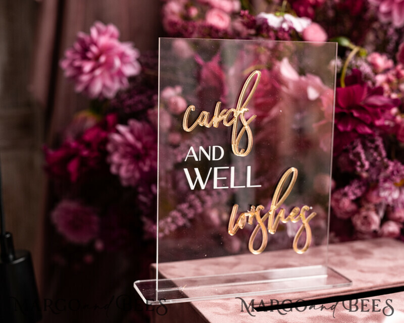 Acrylic cards and well wishes sign-3