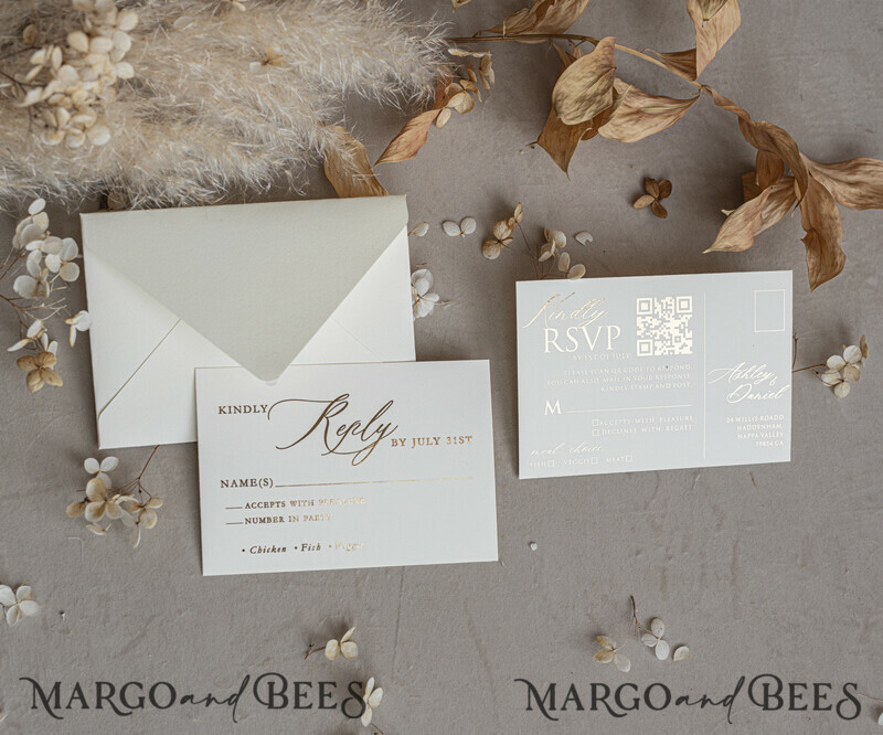 Ivory Beaded Wrapping Wedding Invitations, Elegant Clear Acrylic Wedding Cards, Plexi Transparent Wedding Invites, Wedding Invitation Suite with Pearls-2