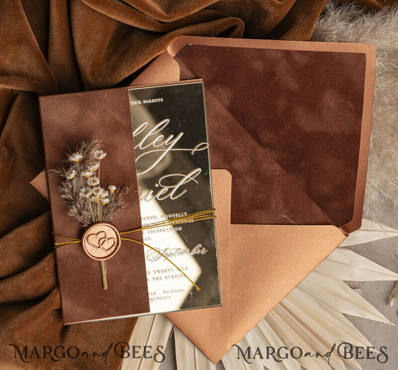 These fall wedding colors will help you create a stunning fall celebration. Burnt orange Acrylic Wedding Invites. Fall Mirror gold Wedding Invitations.-25