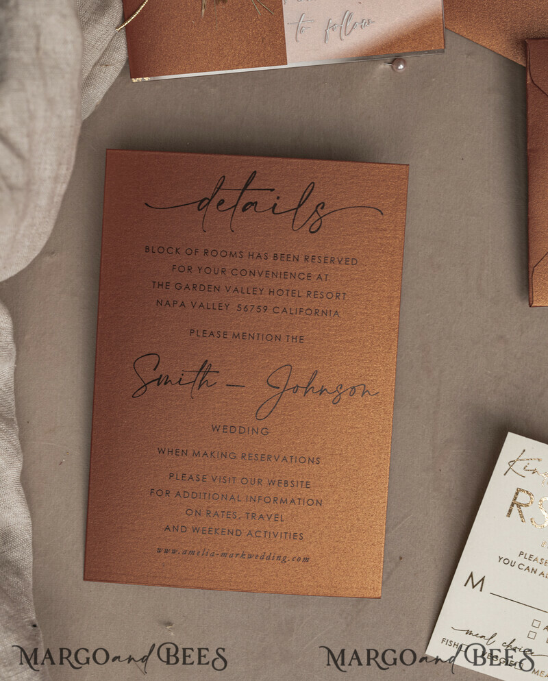 Fall Terracotta Clear Arched Wedding Invitation. The most beautiful wedding invitations for autumn.-15
