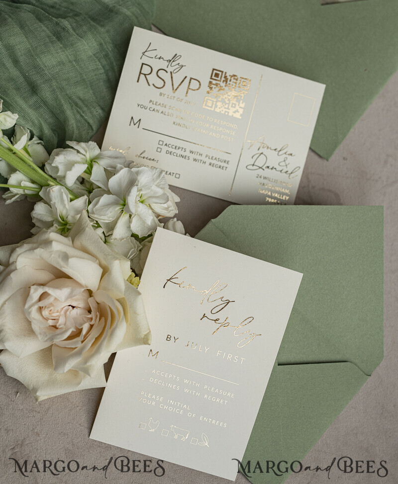 Sage Green Clear Arched Wedding Invitations, Elegant Garden Wedding Cards, Greenery Acrylic transparent Wedding Invites, Arch Plexi Wedding Invitation Suite-16