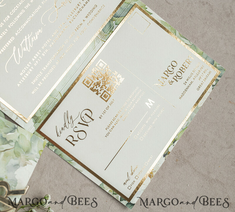 Sage green wedding? Wedding invitations in color sage green can be paired with various kinds of neutrals to incorporate into your wedding invitation, such as ivory and taupe. Elegant garden Wedding Cards.-15
