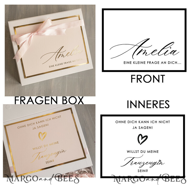 XXL Trauzeugin geschenk fragen box, Brautjungfer Trauzeuge, Möchtest Du meine Trauzeugin sein box, Geschenkschachtel, Trauzeuge fragen-10