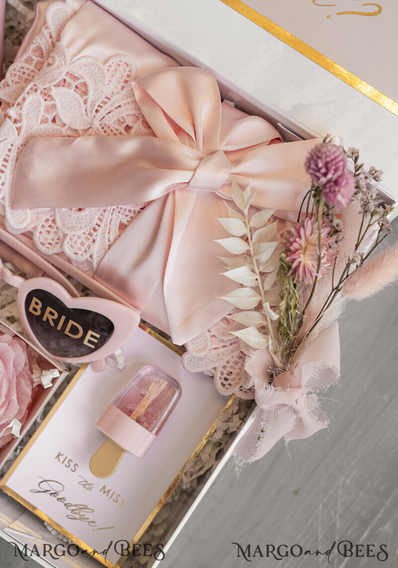 Personalized Bridesmaid Proposal Box with Robe, Complete Maid of Honour Box, Blush Will You Be My Bridesmaid box set-4