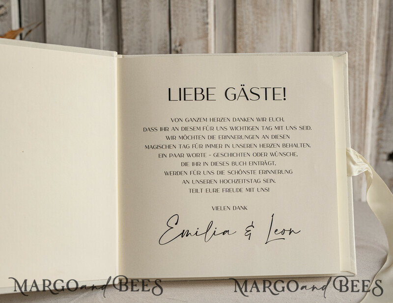 Pearls Gold Acrylic Hochzeitsgästebuch Personalisiert Schilderset Samt Ecru -2
